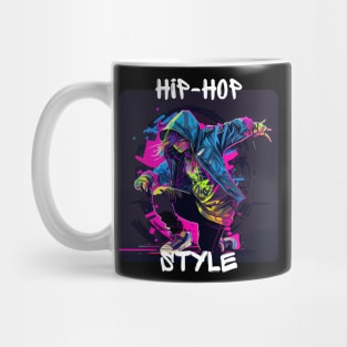 Woman In Graffiti Look Dancing Hip Hop In Disco Mug